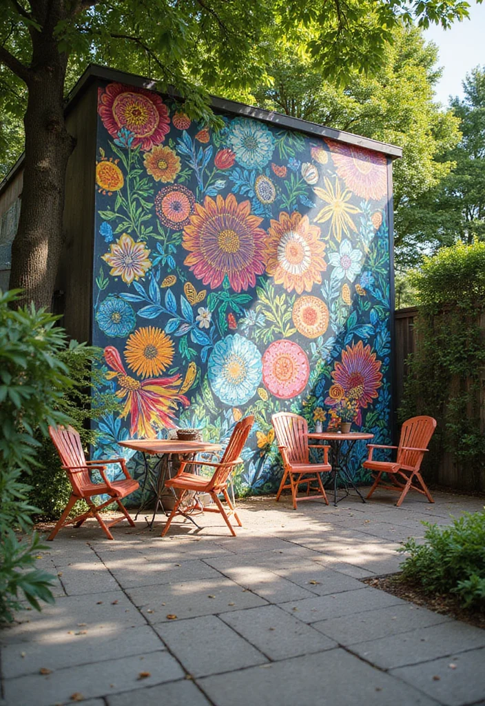12 Small Backyard Wall Ideas for Privacy and Design 89 12 Small Backyard Wall Ideas for Privacy and Design - 9. Artistic Wall Murals