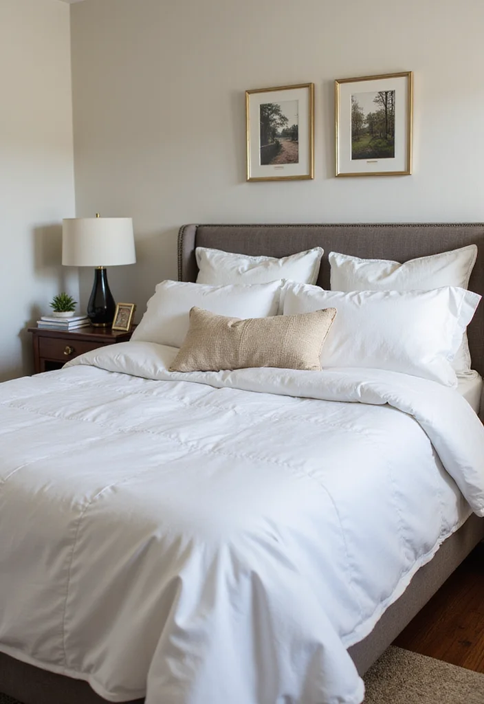 12 White Comforter Bedroom Ideas for Clean Cozy Simplicity 122 12 White Comforter Bedroom Ideas for Clean Cozy Simplicity - 12. Personal Touches