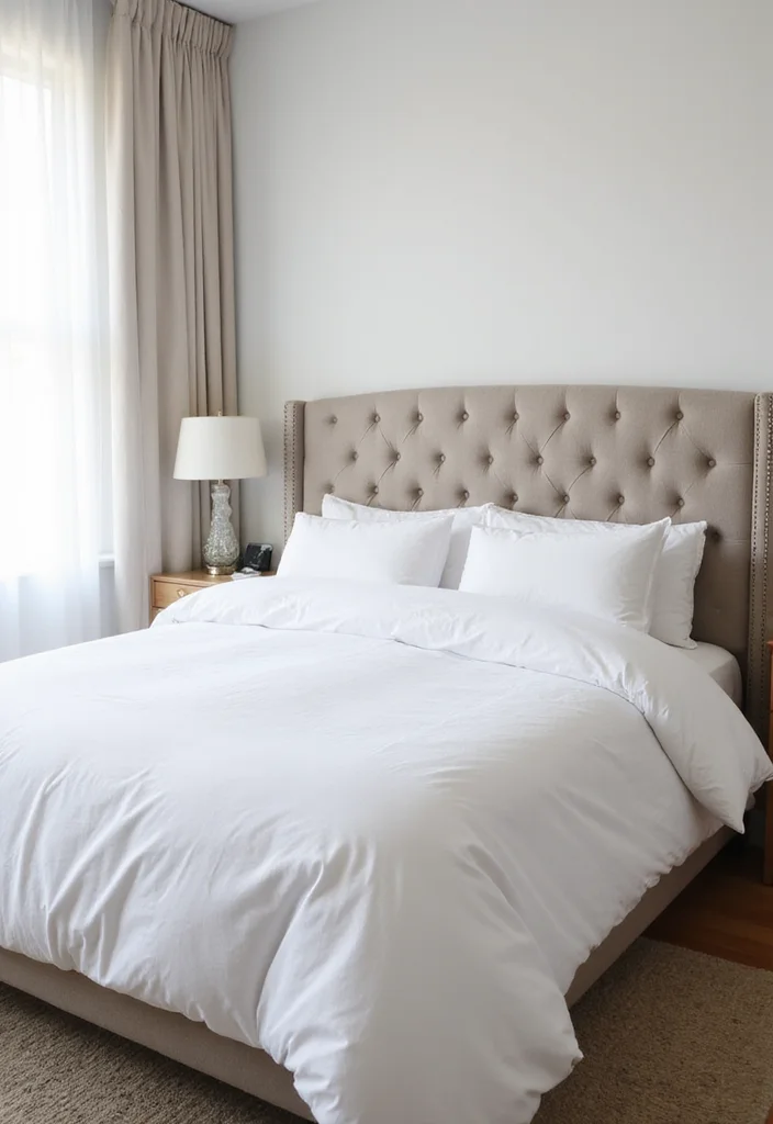 12 White Comforter Bedroom Ideas for Clean Cozy Simplicity 78 12 White Comforter Bedroom Ideas for Clean Cozy Simplicity - 8. Statement Headboards