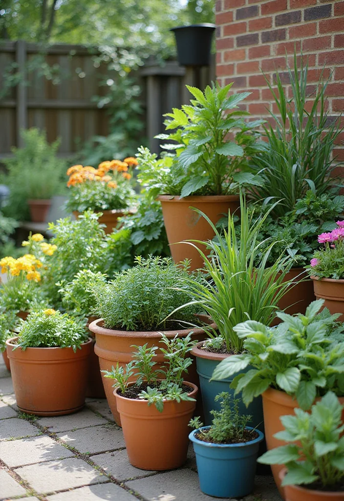 14 Outdoor Landscaping Ideas Backyard for Beautiful Greenery - 3. Container Gardening: Mobility Meets Beauty