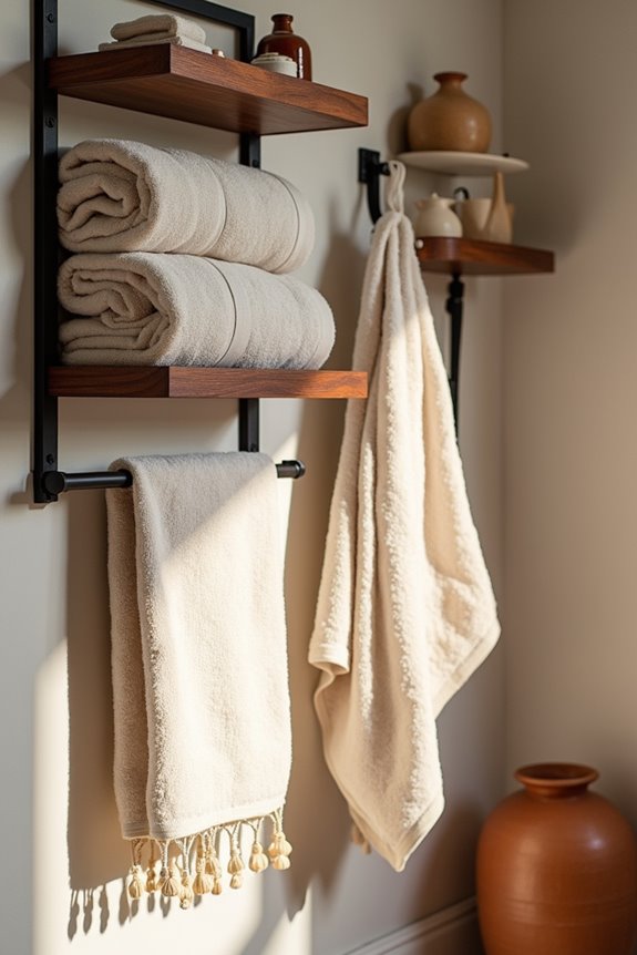 decorative towel rails ladders organized