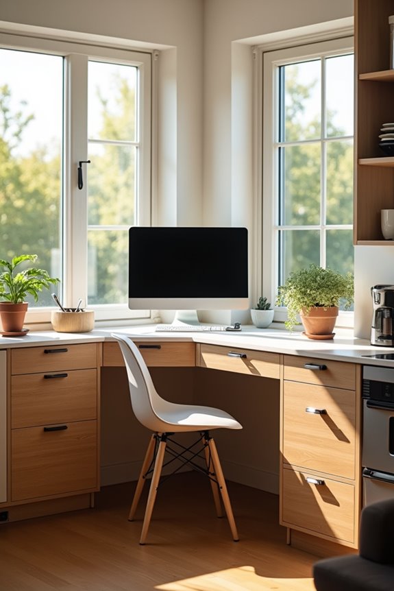 desk area from existing cabinetry upgrades
