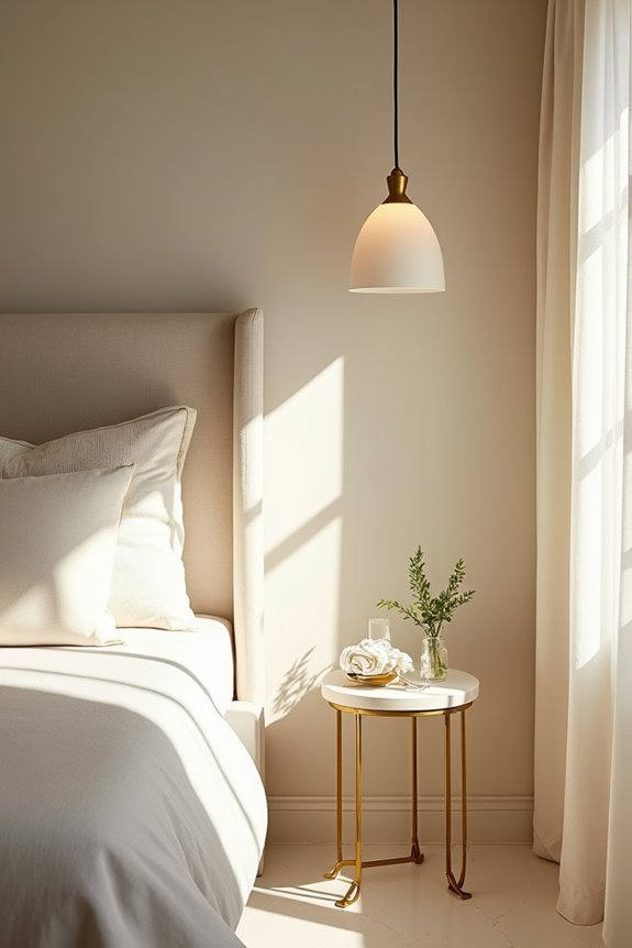 Should Your Bedroom and Bathroom Decor Match? 9 gold accents unify warm and serene spaces