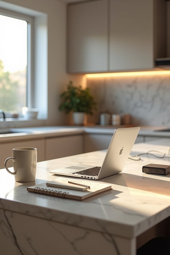kitchen desks maximize space connectivity