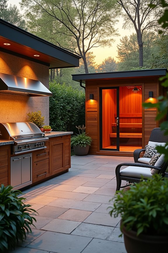 outdoor kitchens and saunas discounted