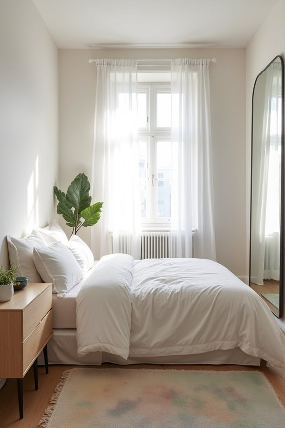 soft white ceiling sheer curtains mirrors