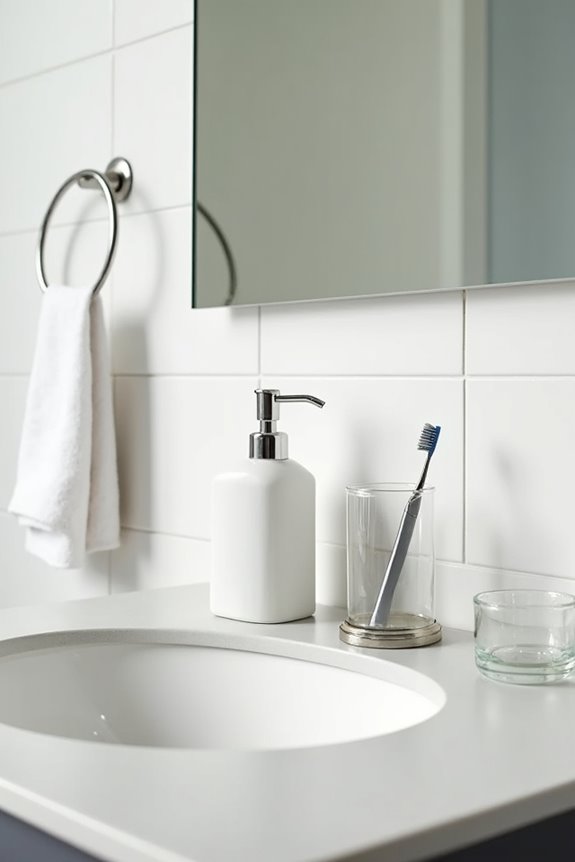 spread bathroom accessories 12 18 inches apart