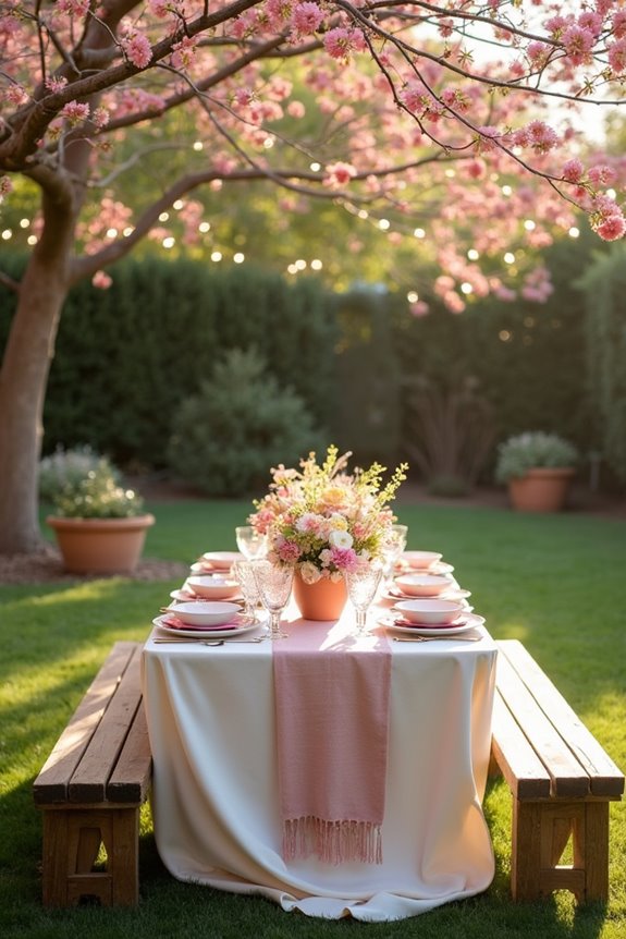 spring blooms unify table decor